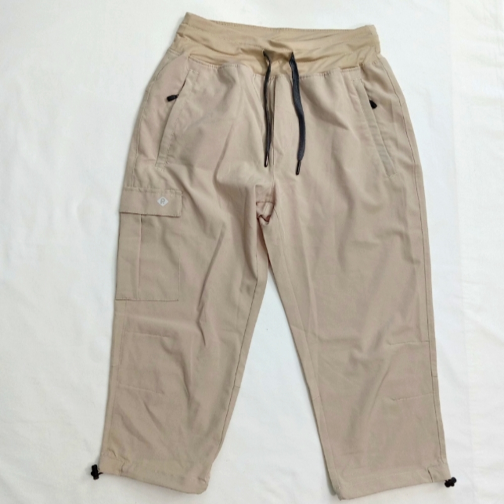 RlaGed Pants Capri Activewear Stretch UPF 50 Zippered Pockets Drawstring Small - Picture 1 of 16